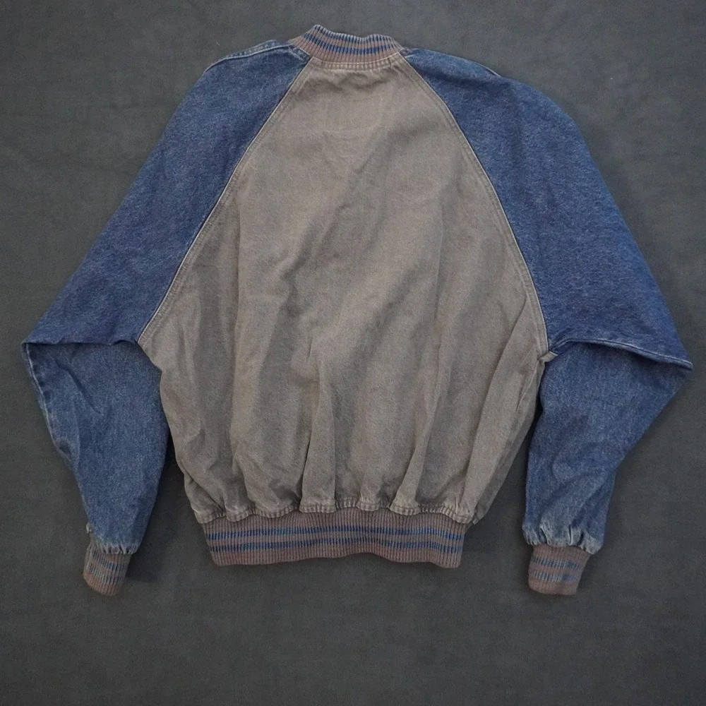 Vintage International Denim GATX Bomber Jacket Mens XL Grey Blue Two Tone Canada